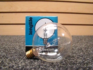 NEW RV OR HOME LONGLIFE GLOBULAR DECORATIVE 40W CLEAR BULB CANDELABRA SMALL BASE