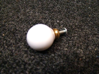 NEW WHITE WITH BRIGTH BRASS END PULL KNOB  P/N: BP-726-30 PRICE:$10.00 FOR 10 