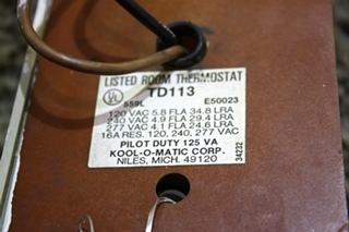 USED MOTORHOME KOOL-O-MATIC TD113 THERMOSTAT FOR SALE