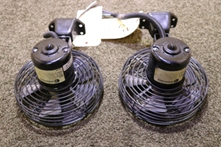 USED SET OF 2 BY FLEETWOOD BLACK 756698 DASH FANS MOTORHOME PARTS FOR SALE