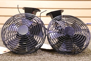 USED RV SET OF 2 BLACK DASH FANS FOR SALE