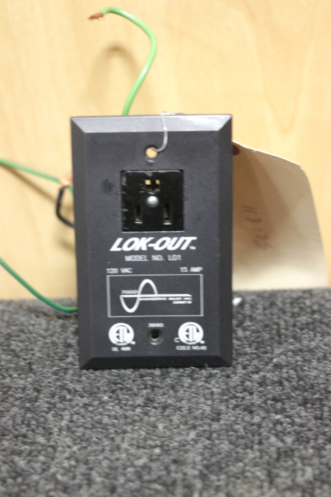 USED RV/MOTORHOME BLACK WALL OUTLET TV LOCK-OUT MODEL: L01