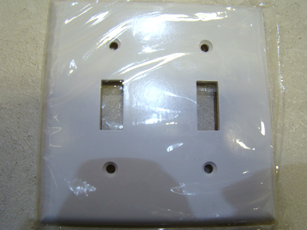 NEW RV/MOTORHOME TWO GANG WHITE DEEP SMOOTH EAGLE WALLPLATE 