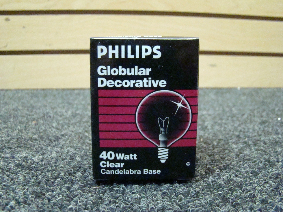 NEW RV OR HOME PHILIPS GLOBULAR DECORATIVE 40W CLEAR BULB