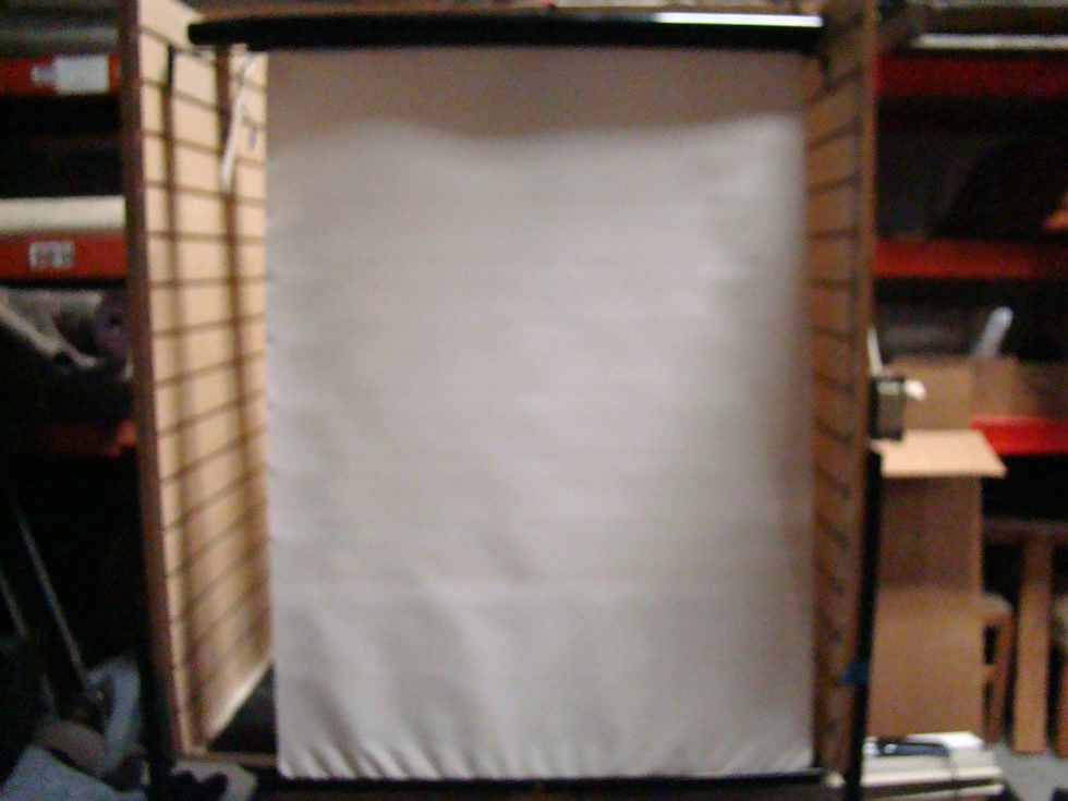 USED RV/MOTORHOME SET OF 2 WHITE VINYL ELECTRIC SHADES FOR SALE