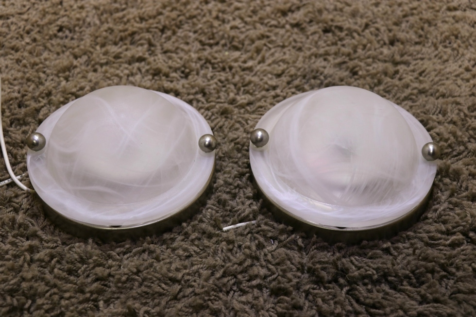 USED SET OF 2 DOME MOTORHOME LIGHT FIXTURES FOR SALE