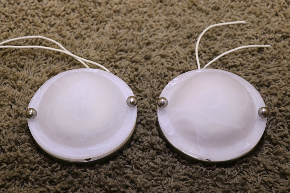 USED MOTORHOME SET OF 2 DOME LIGHT FIXTURES RV PARTS FOR SALE