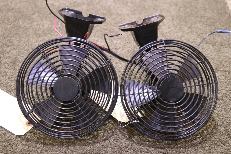 USED RV SET OF 2 BLACK DASH FANS FOR SALE